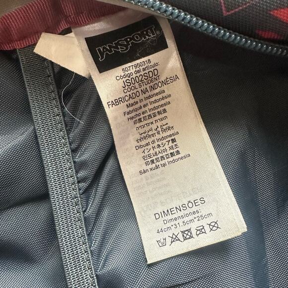 Jansport Cool Student Backpack Gray Pink Triangle Geo Print - Picture 12 of 14